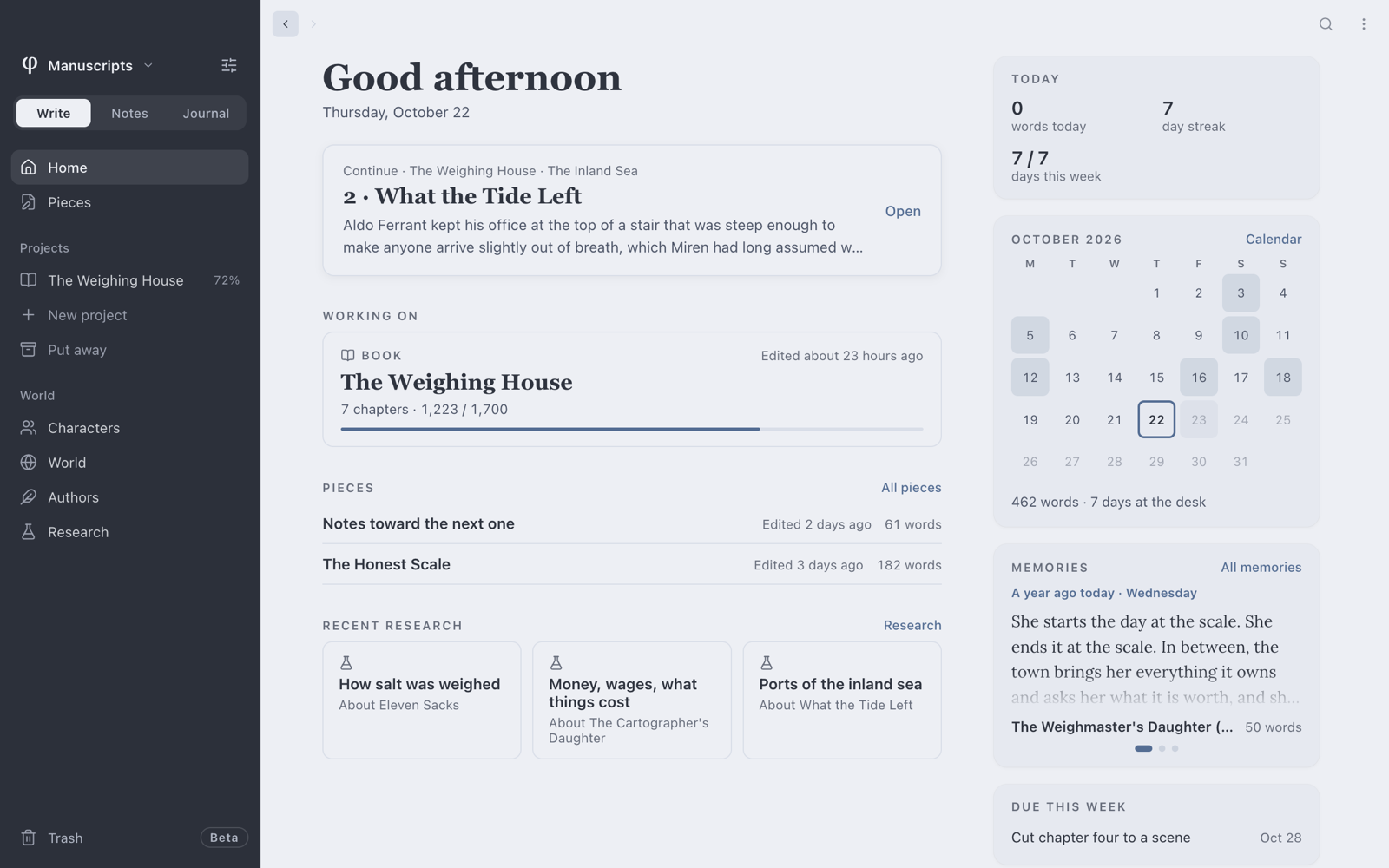 The Home window in the Nord theme: Nord's pale blue-grey page beside its dark slate sidebar